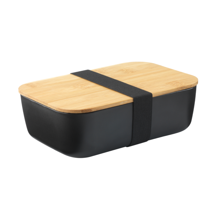 Lunchbox met bamboe deksel en elastiek