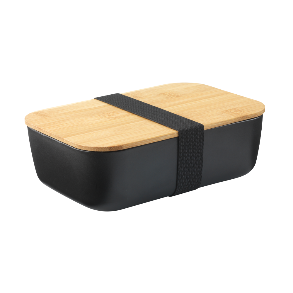 Lunchbox met bamboe deksel en elastiek