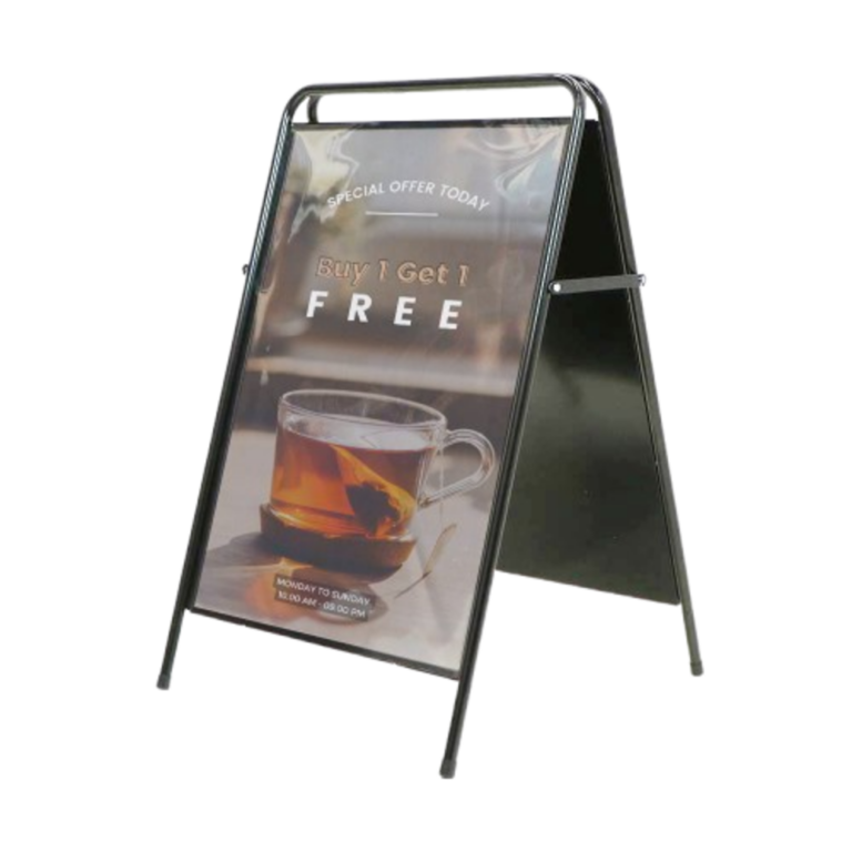Elegante stalen reclamebord