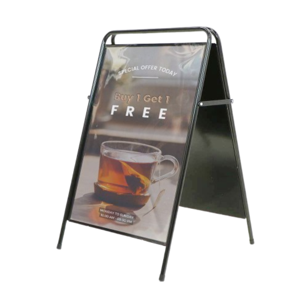 Elegante stalen reclamebord