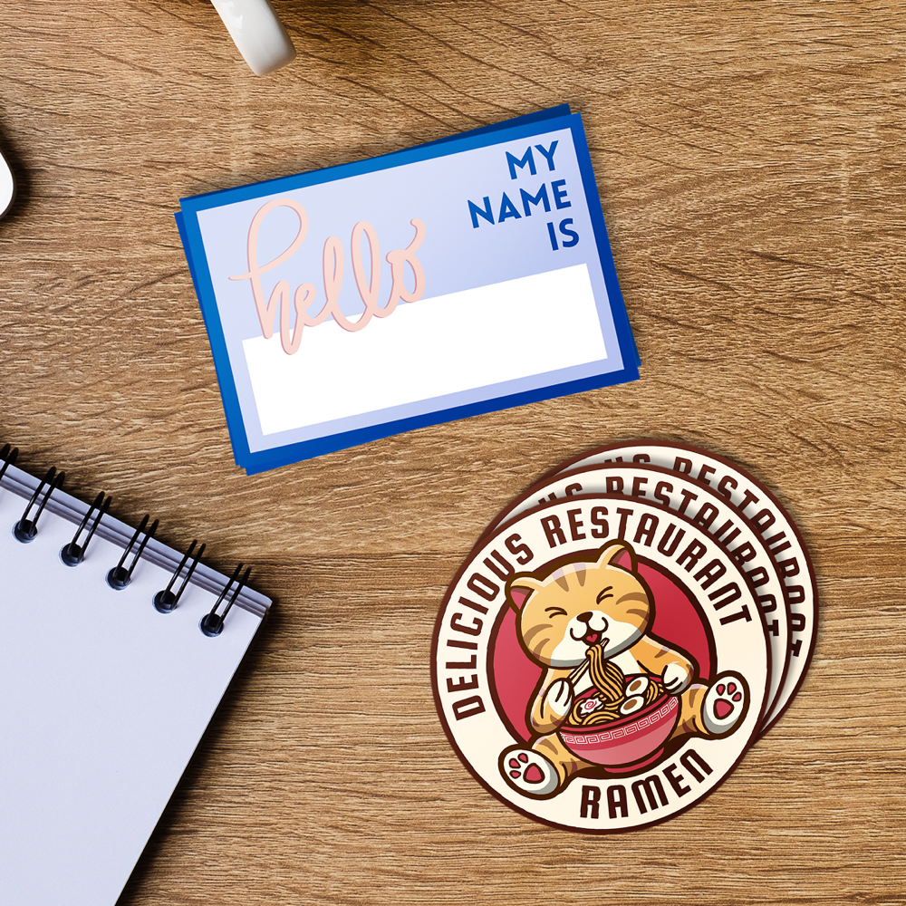 Stickers met tijdelijke lijm