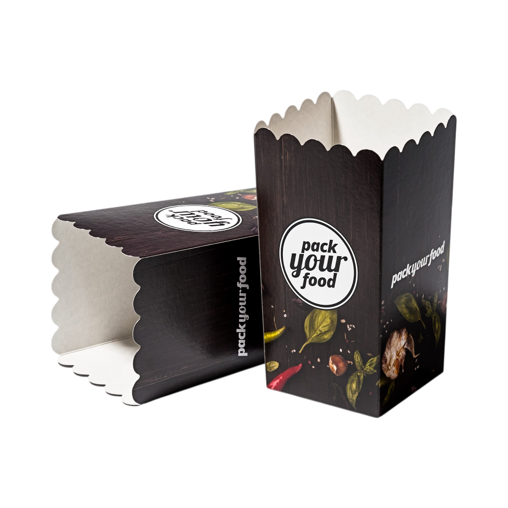 Popcornbakje met insteekbodem 8.4 x 8.4 x 17 cm
