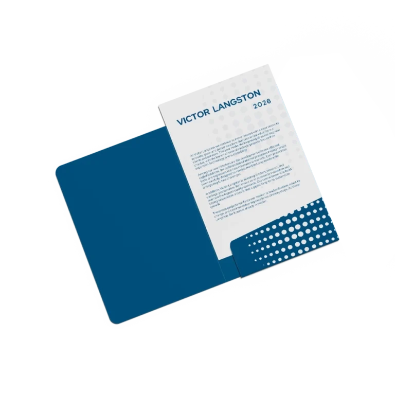 Presentatiemap met gelijmd vak