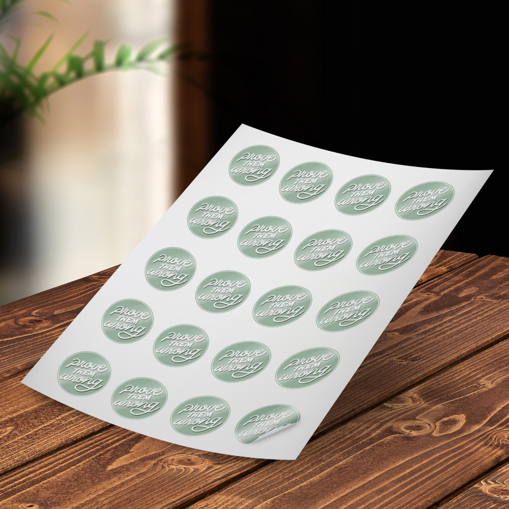 Stickers op vel