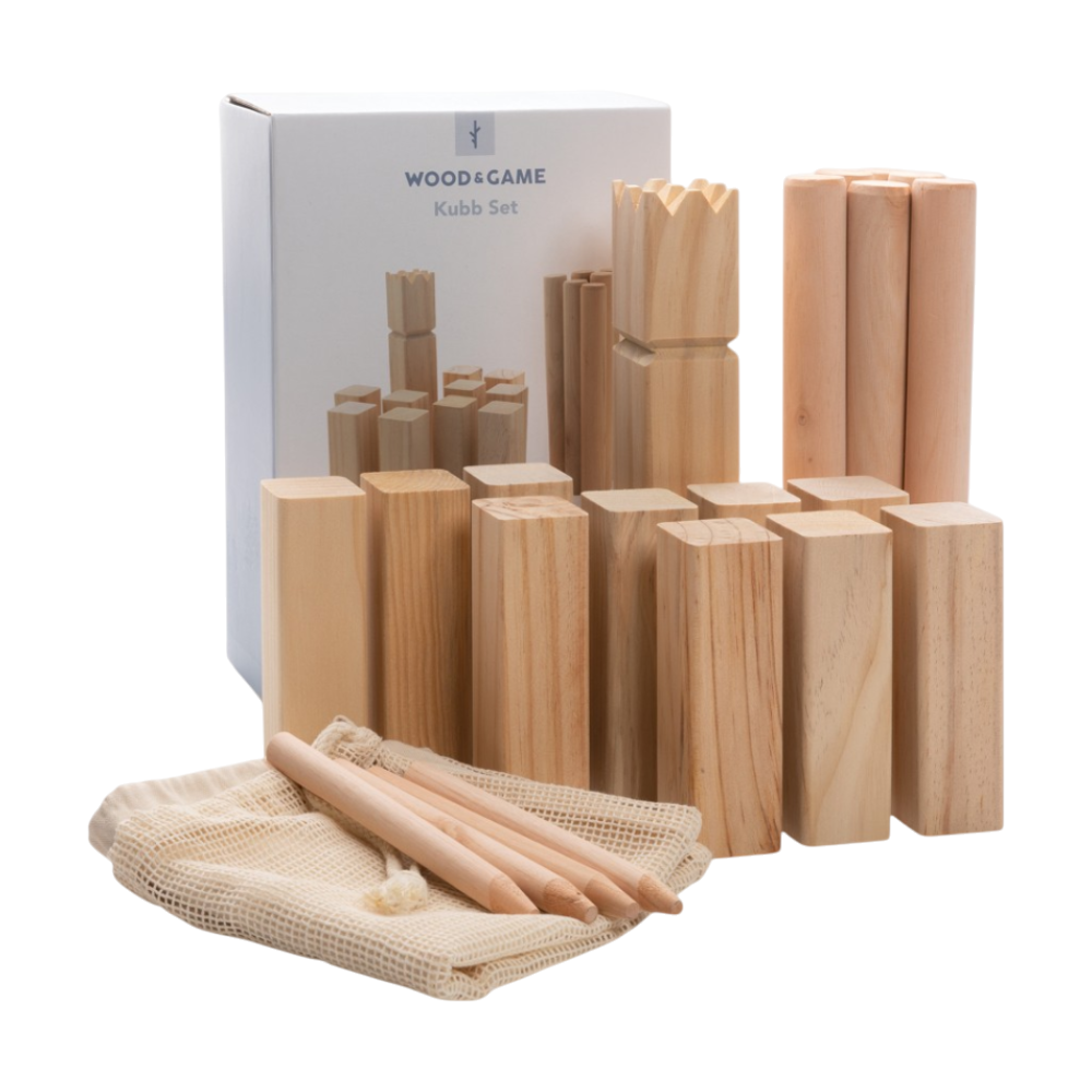 Houten Kubb-set
