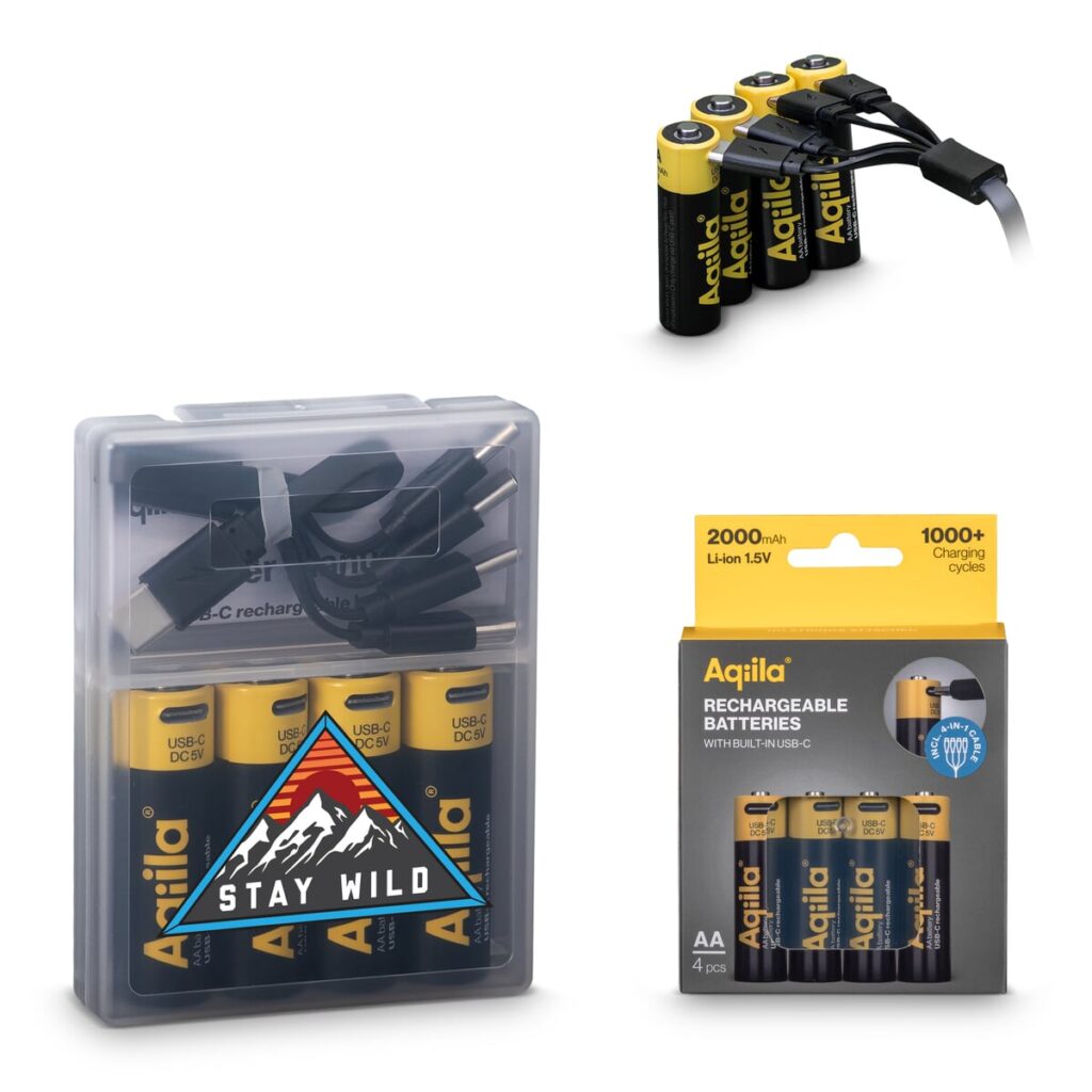 Aqiila Aqiila Oplaadbare USB-C Batterijen AA 2000mAh 4-pack