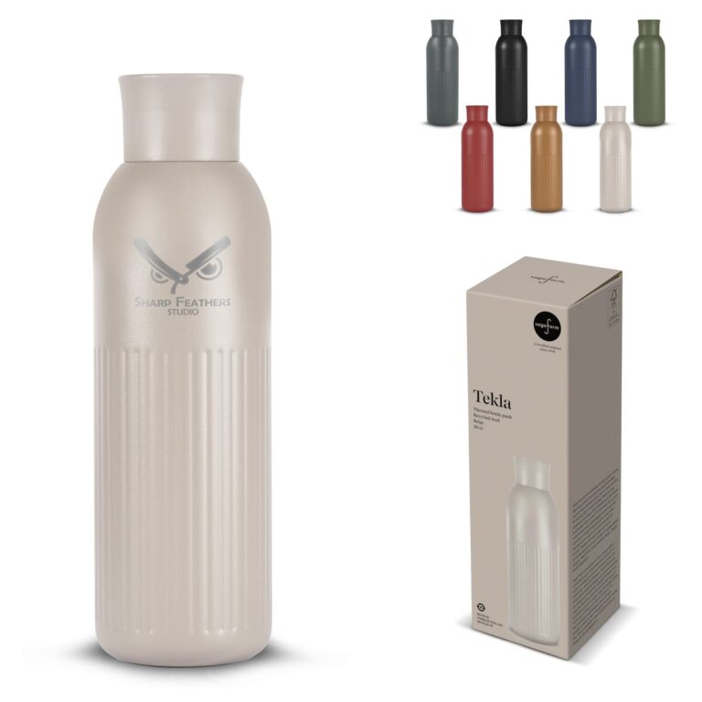 Sagaform Tekla Push stalen fles met druk dop gerecycled) 500 ml