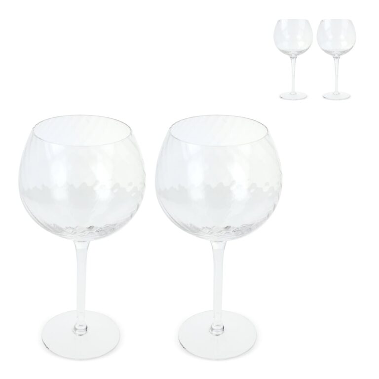 Byon Opacity set van 2 wijnglazen met stijlvol glaspatroon 470ml