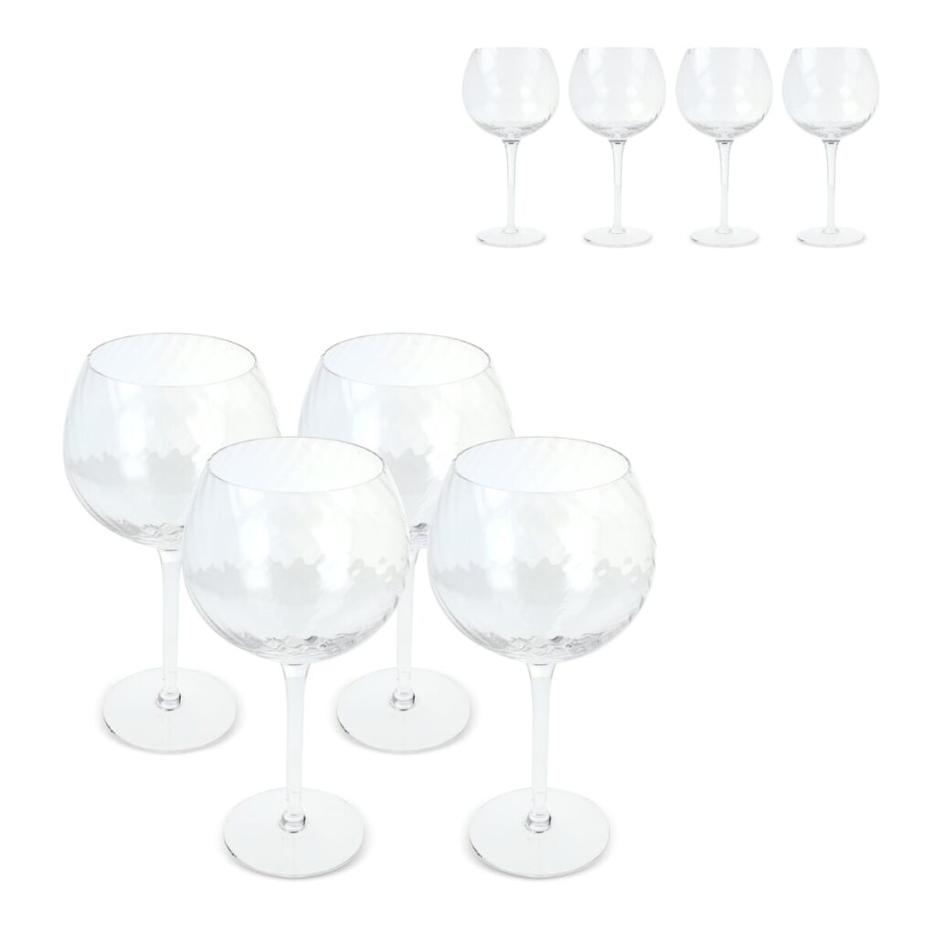 ByOn Byon Opacity set van 4 wijnglazen met stijlvol glaspatroon 470ml