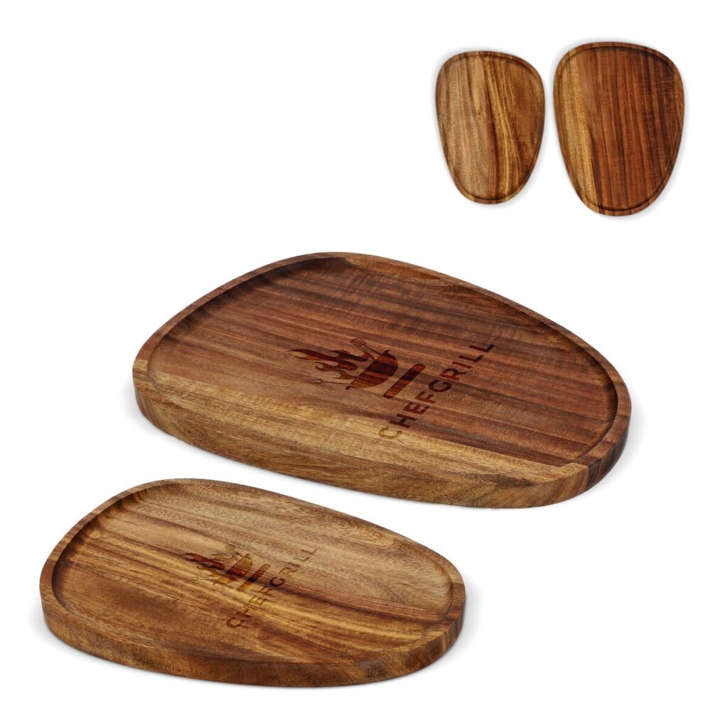 InSideOut InSideOut 2-pack houten dienblaadjes in organische vorm