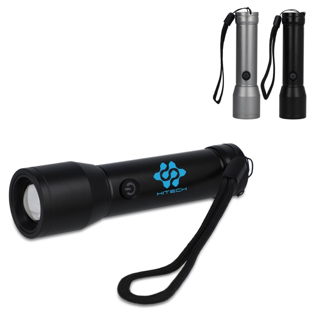Oplaadbare IPX4-zaklamp van gerecycled aluminium
