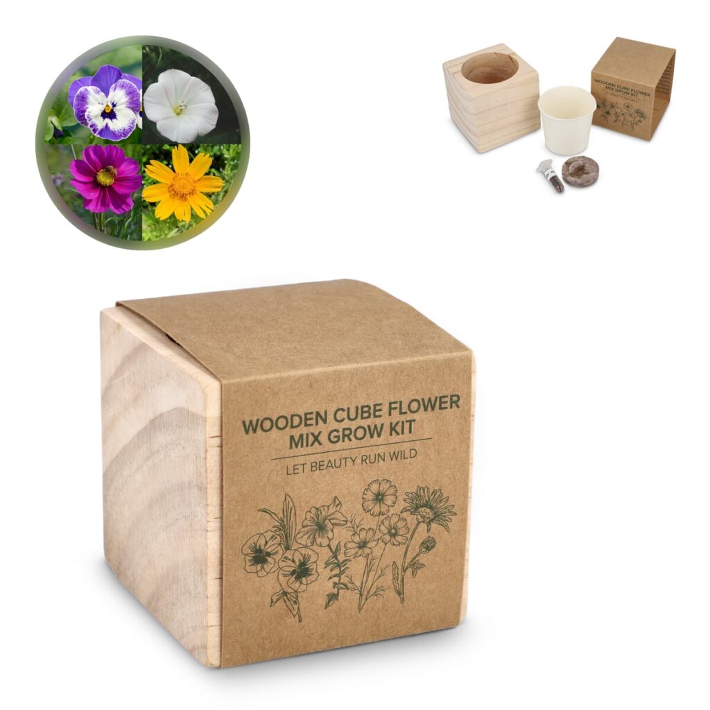 FSC Houten Plantenbak Set – Bloemenmix