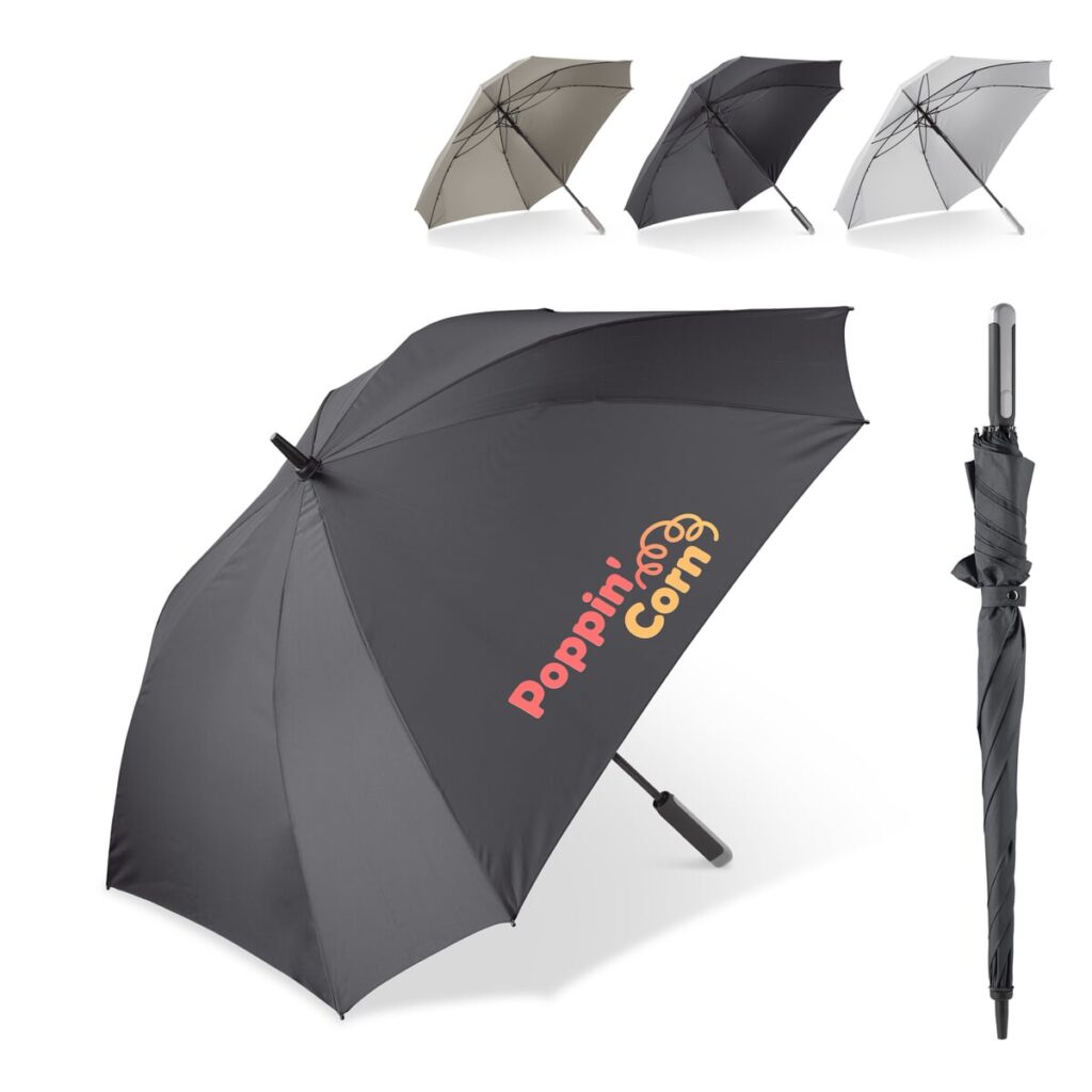 Deluxe vierkante paraplu met draaghoes 27” auto open