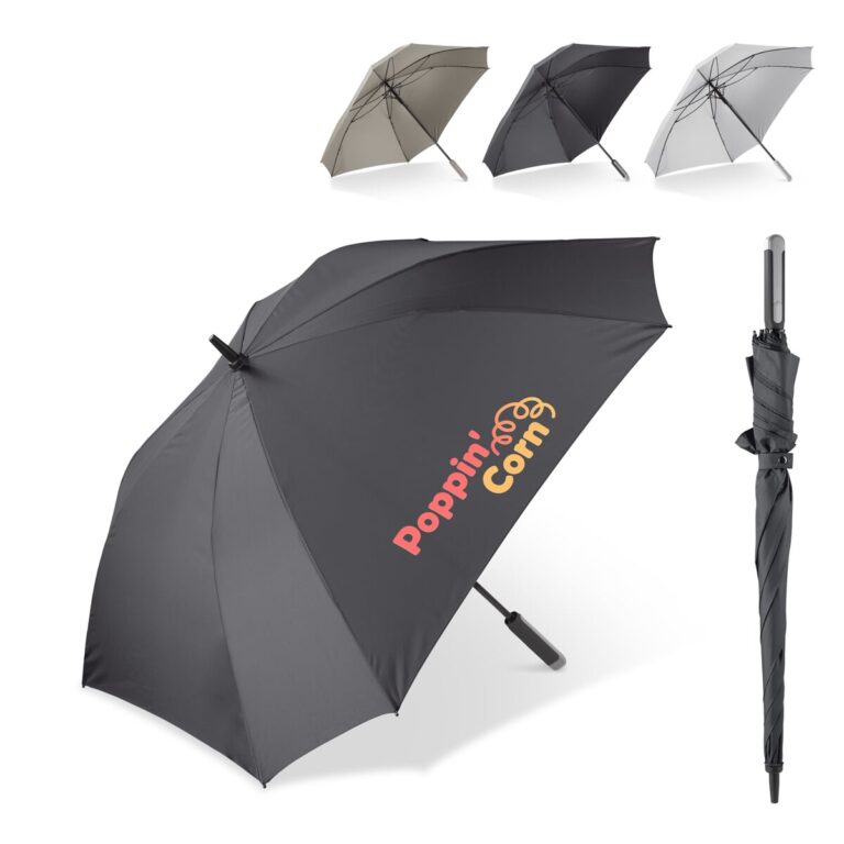 Deluxe vierkante paraplu met draaghoes 27” auto open