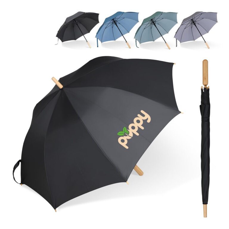 Stok paraplu 25” R-PET recht handvat auto open