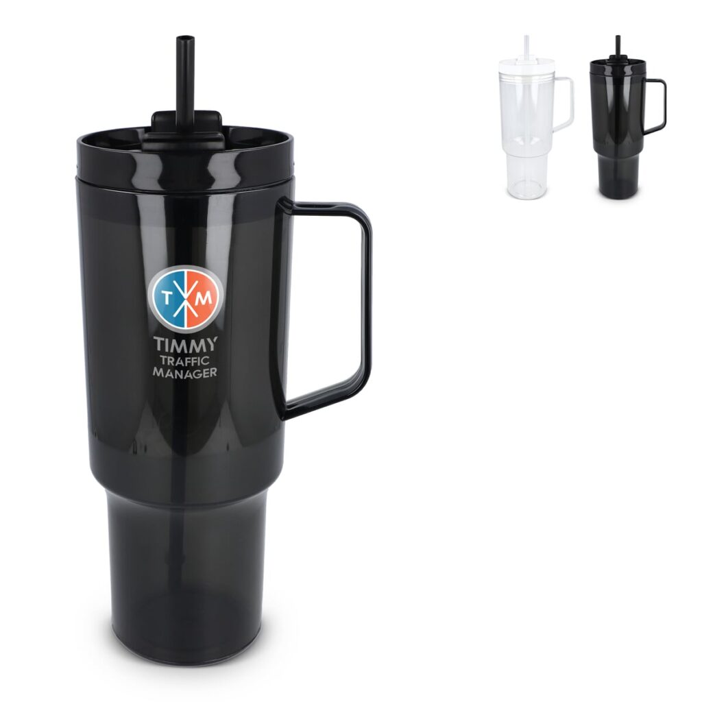 Miami beker met handvat Transparant 1.2 L R-PET