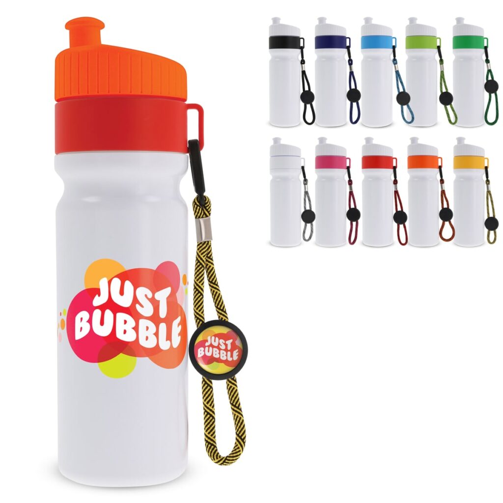 Sportbidon met rand en koord 750ml