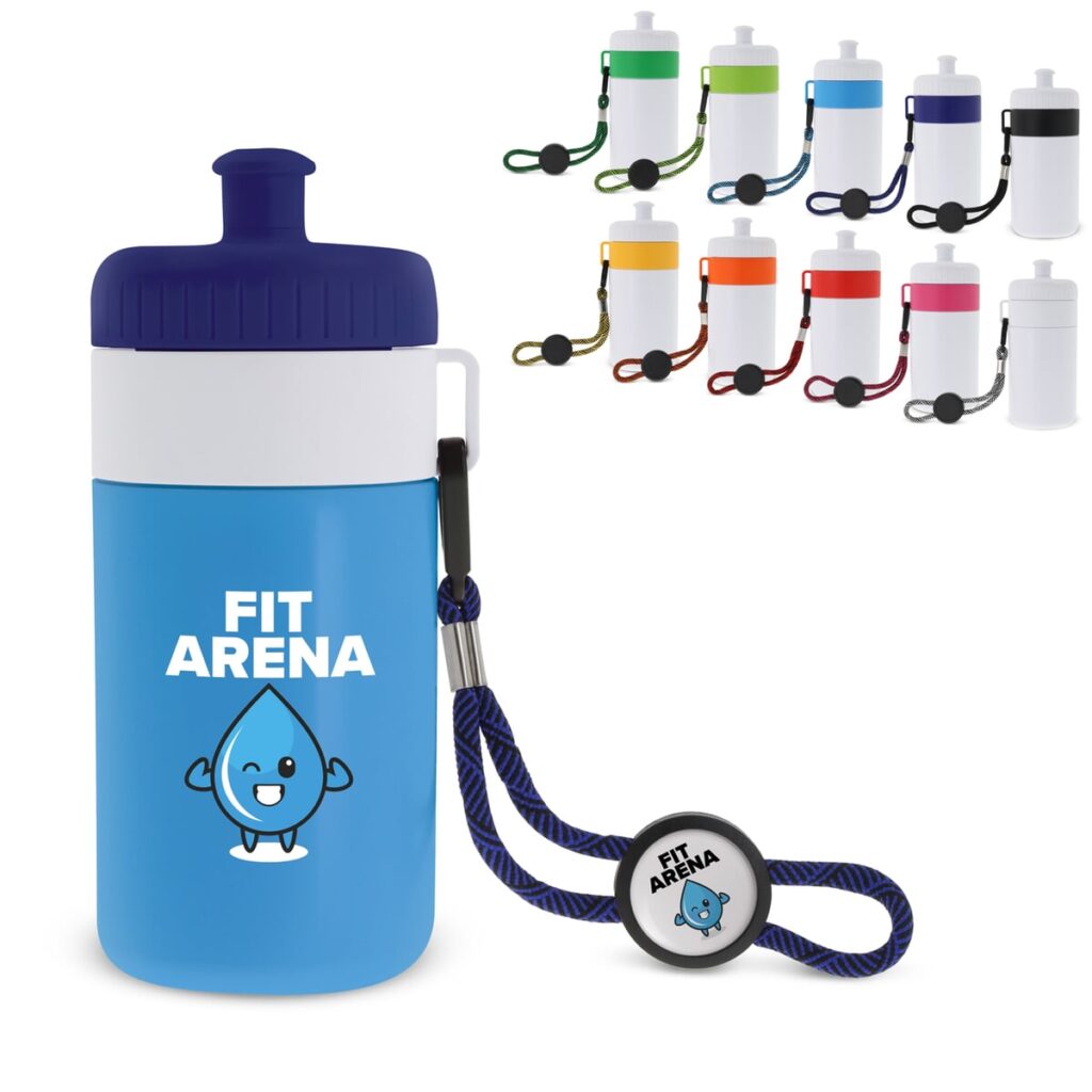 Sportbidon met rand en koord 500ml